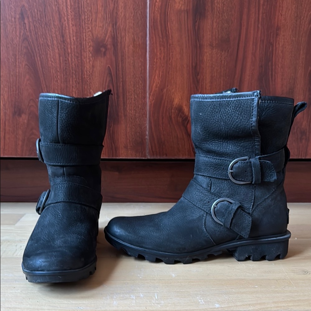 Black Leather Ankle Boots